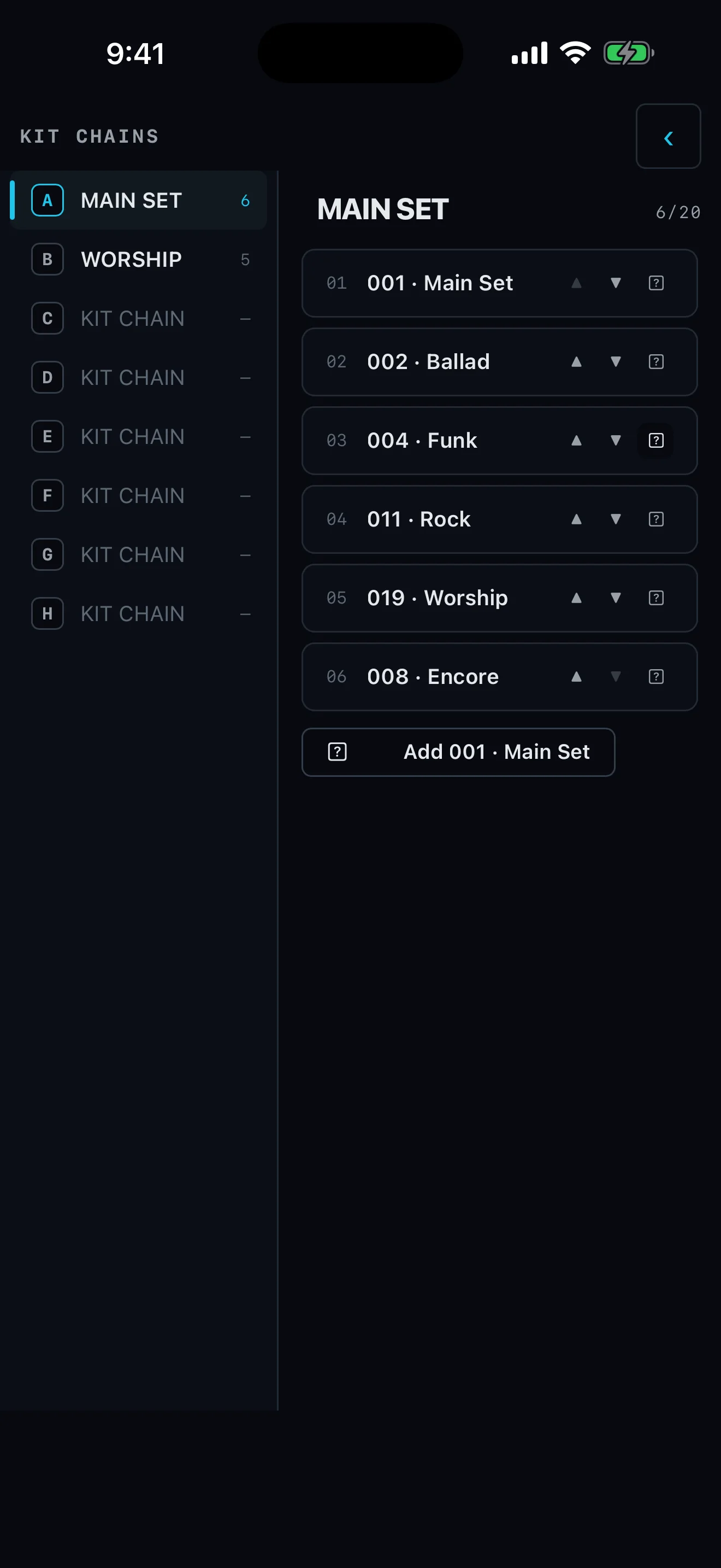 SX 9 Pad Editor kit chains on iPhone